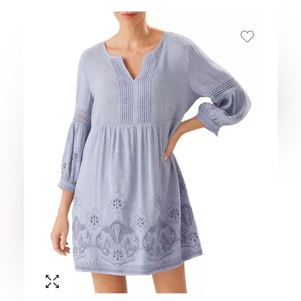 Tommy Bahama St. Lucia Split Neck Dress Swim Cover-Up, XS